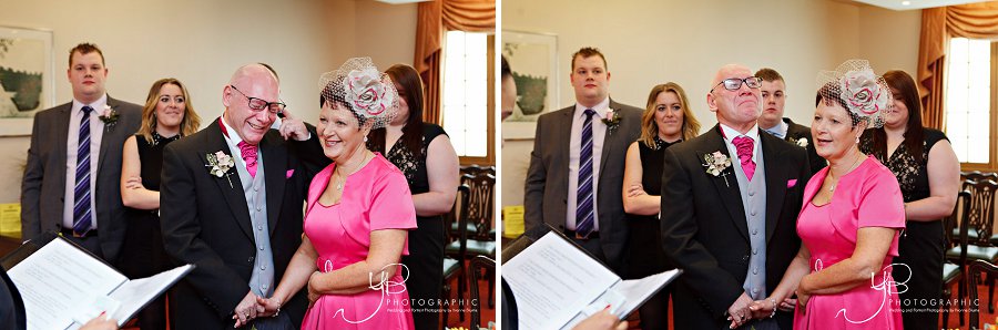 Emotional moment during wedding photography at Camden Register Office