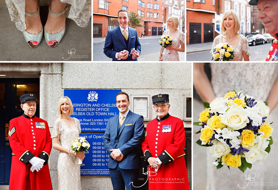 Chelsea Register Office wedding with Chelsea Pensioners
