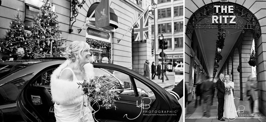 Christmas wedding portraits at The Ritz Hotel by YBPHOTOGRAPHIC