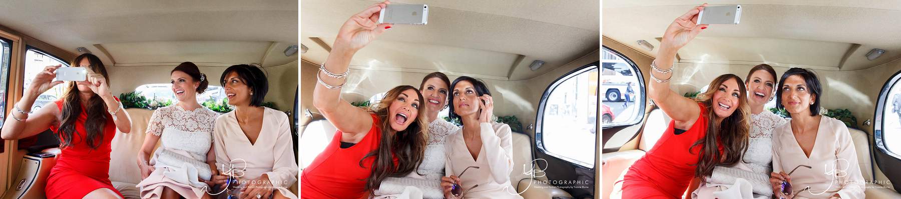 Rolls Royce wedding selfies