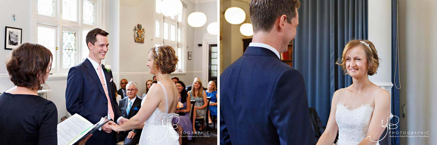 Civil wedding ceremony in the Mayfair Room at Mayfair Library