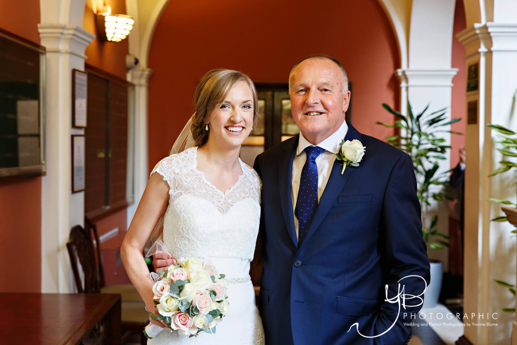 Portrait of the bride and father of the bride