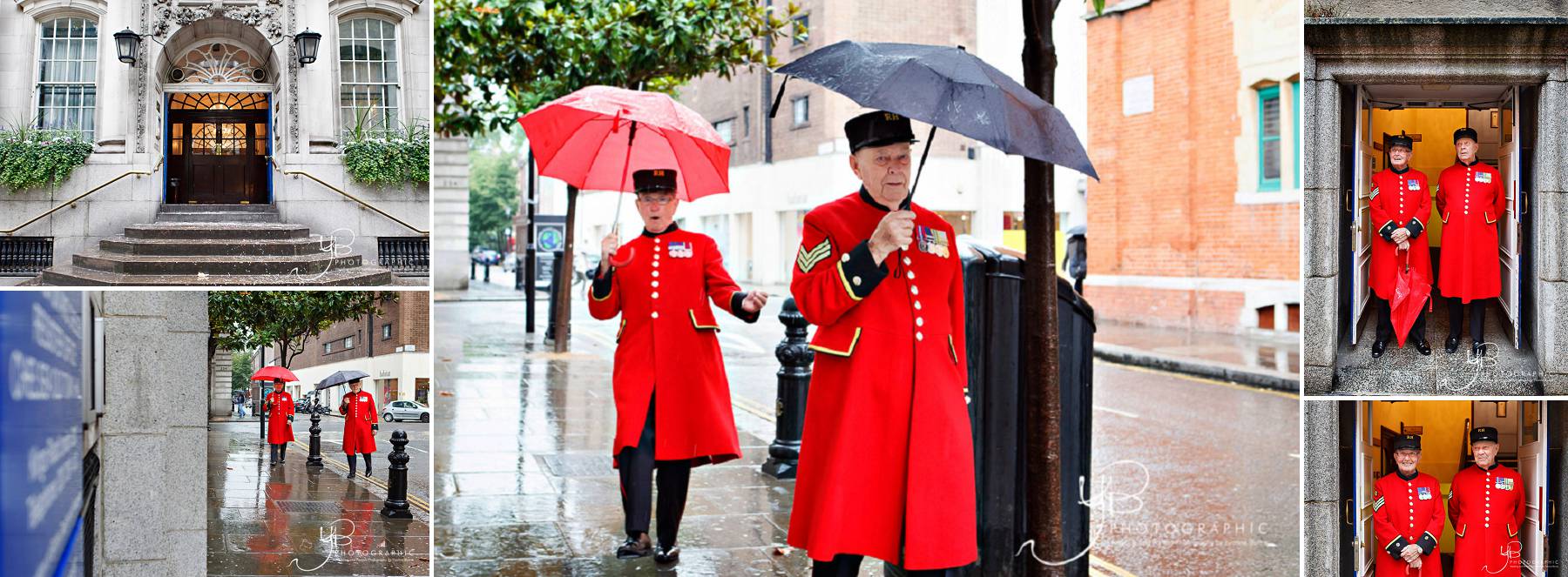 Chelsea Pensioners arrive at Chelsea Register Office to be witnesses.