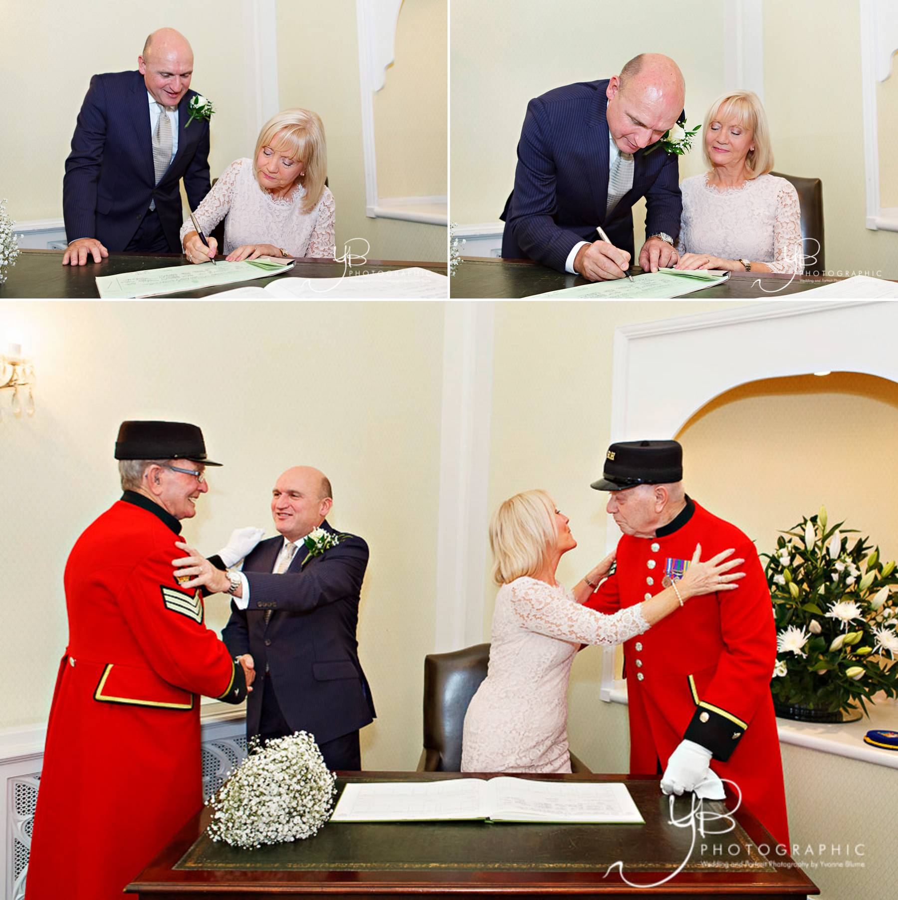 Two stylish Chelsea Pensioners can be your wedding witnesses or elopement witnesses, signing the register and throwing confetti, should you want that on the Kings Road steps. 