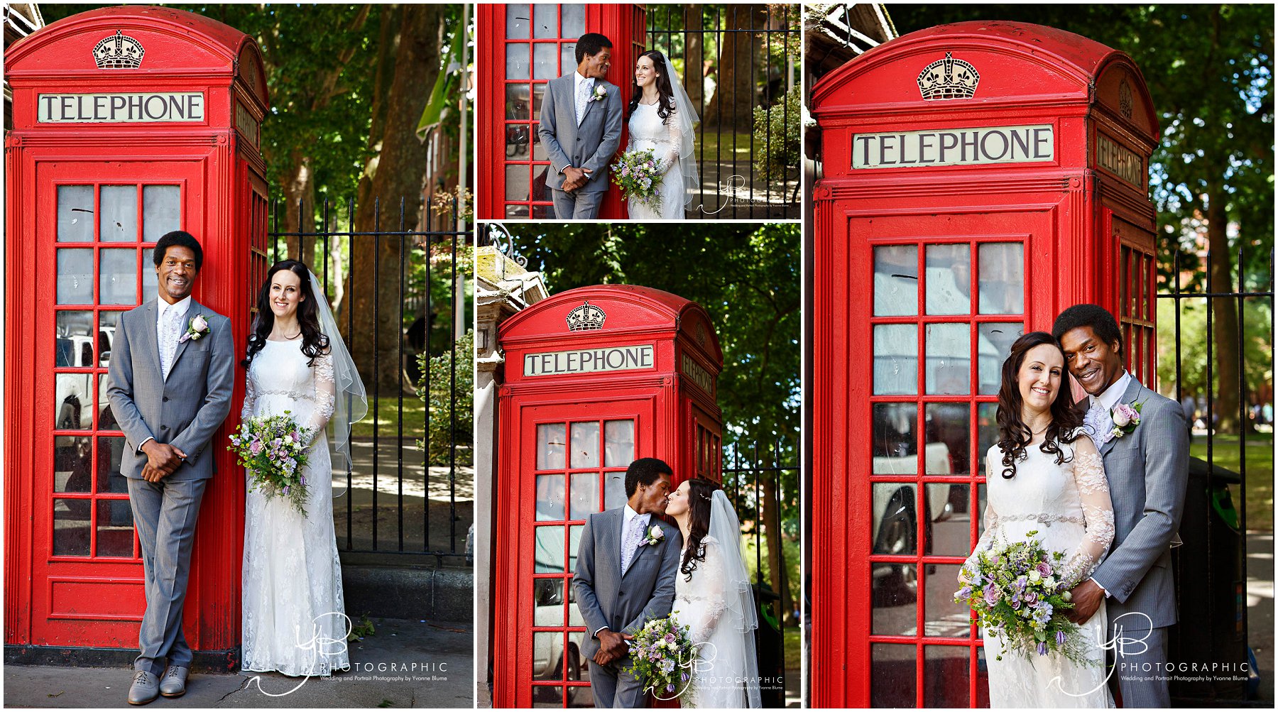 Westminster Wedding Portraits featuring red London phone box