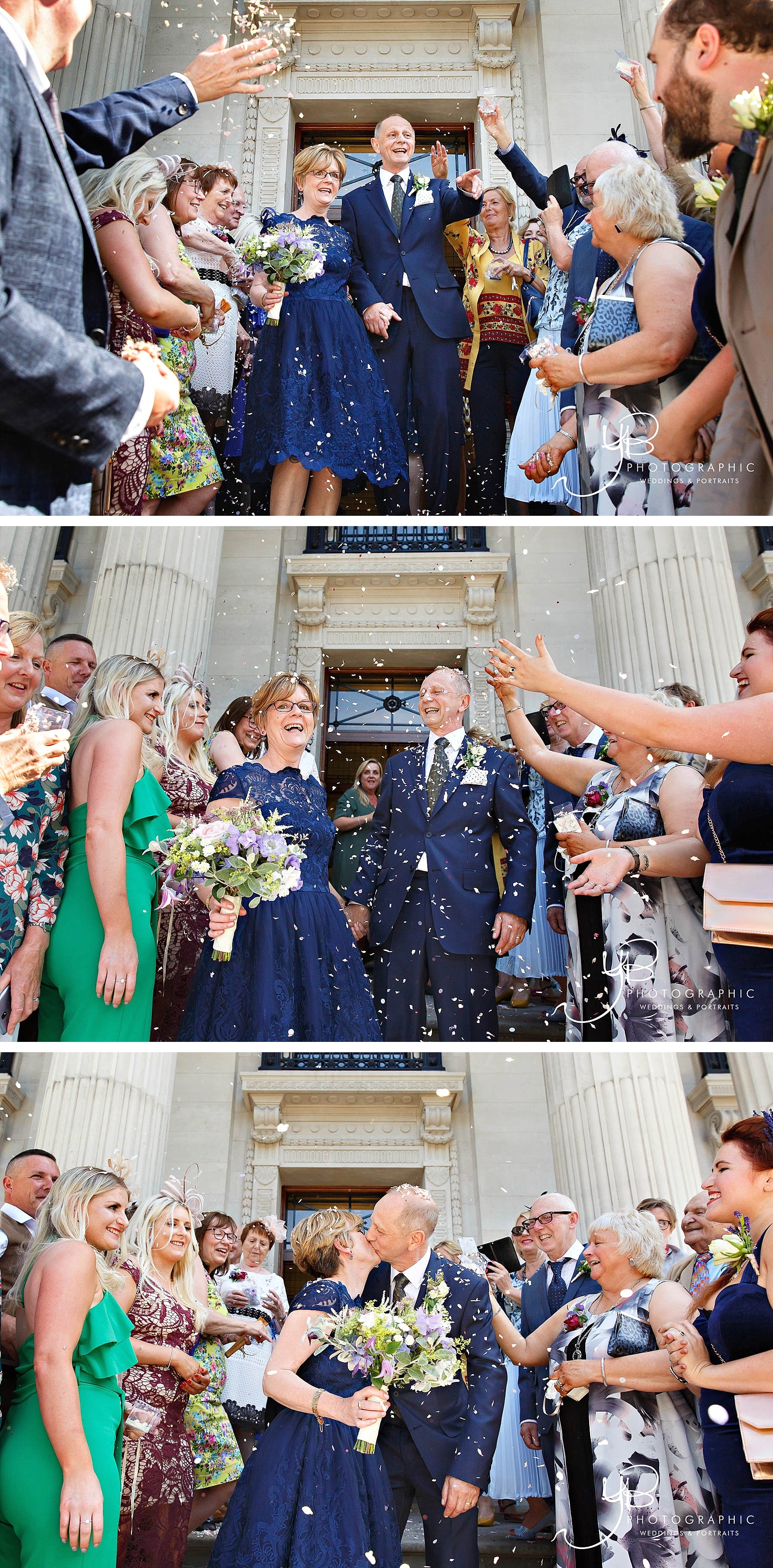Confetti throw on the steps of the Marylebone Town Hall