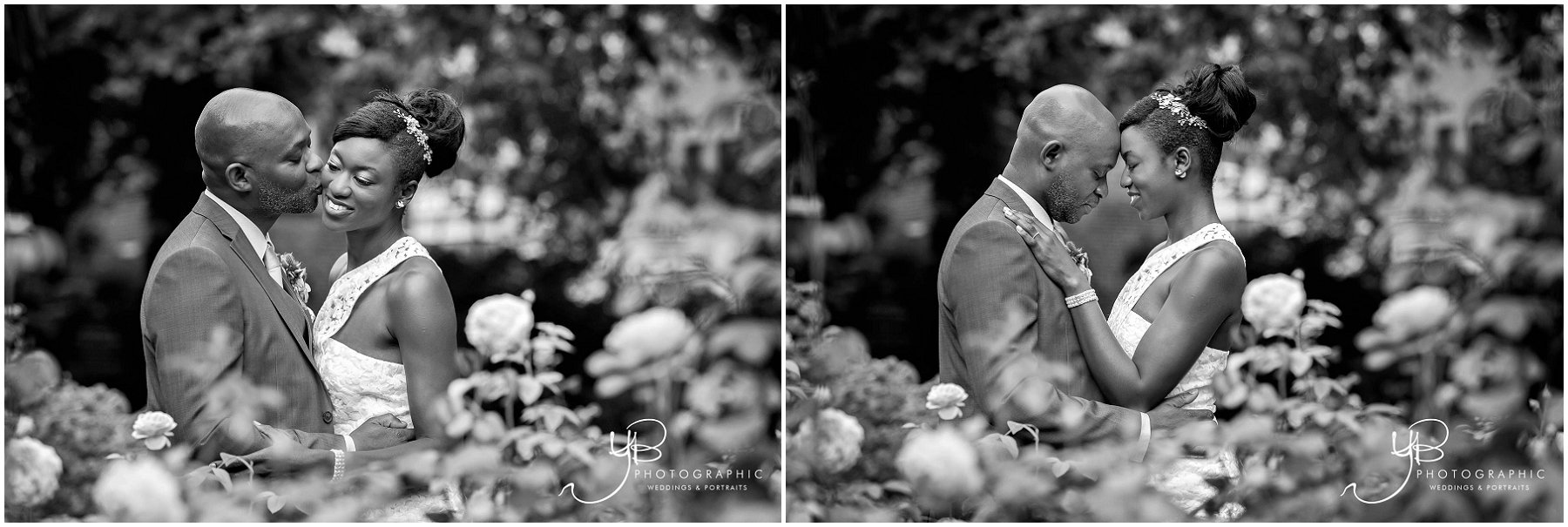 Romantic wedding portraits in black in white, following this bride and grooms wedding at Chelsea Old Town Hall, by ybphotographic