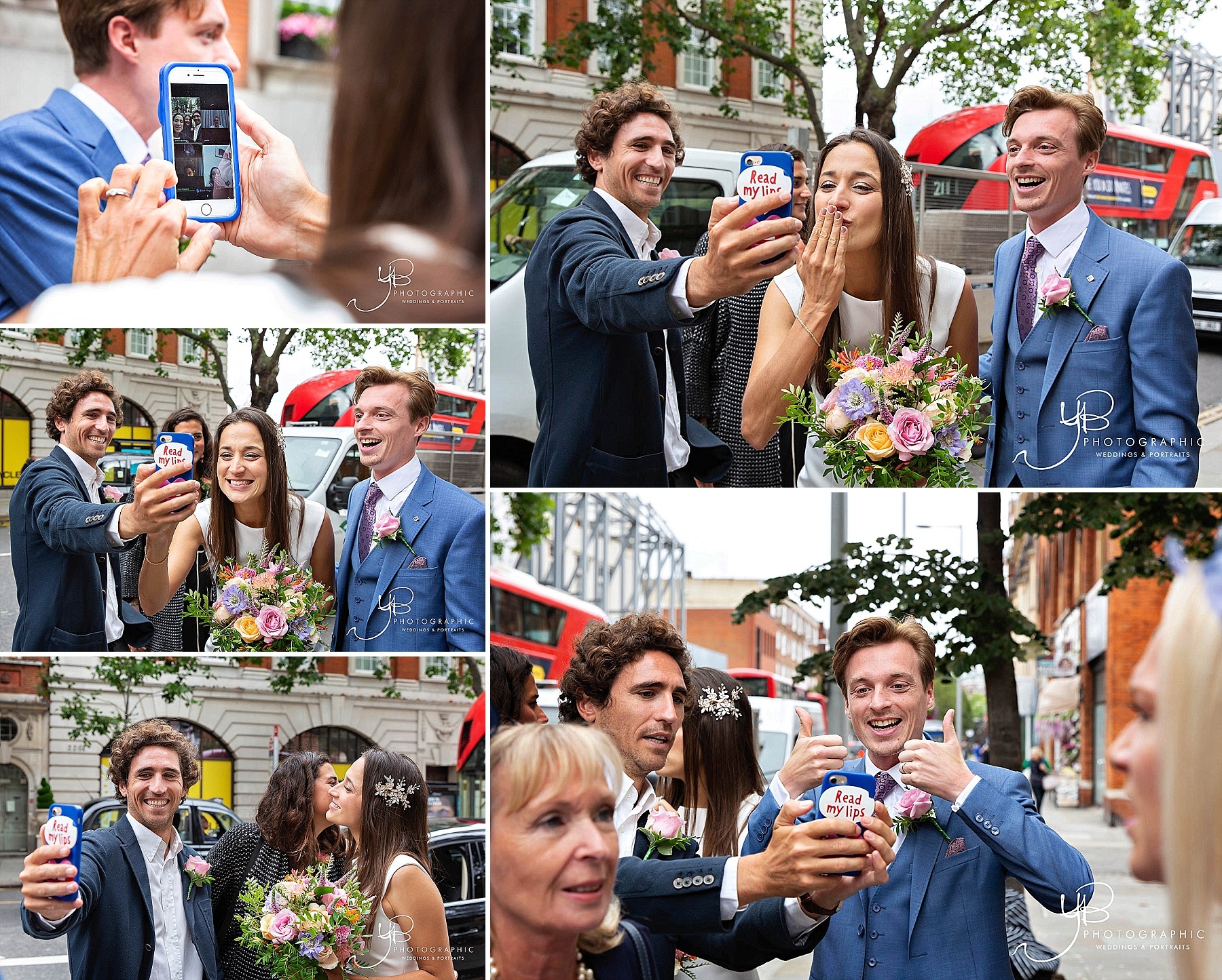 Wedding Moments on the King's Road as the bride and groom connect with family over Zoom