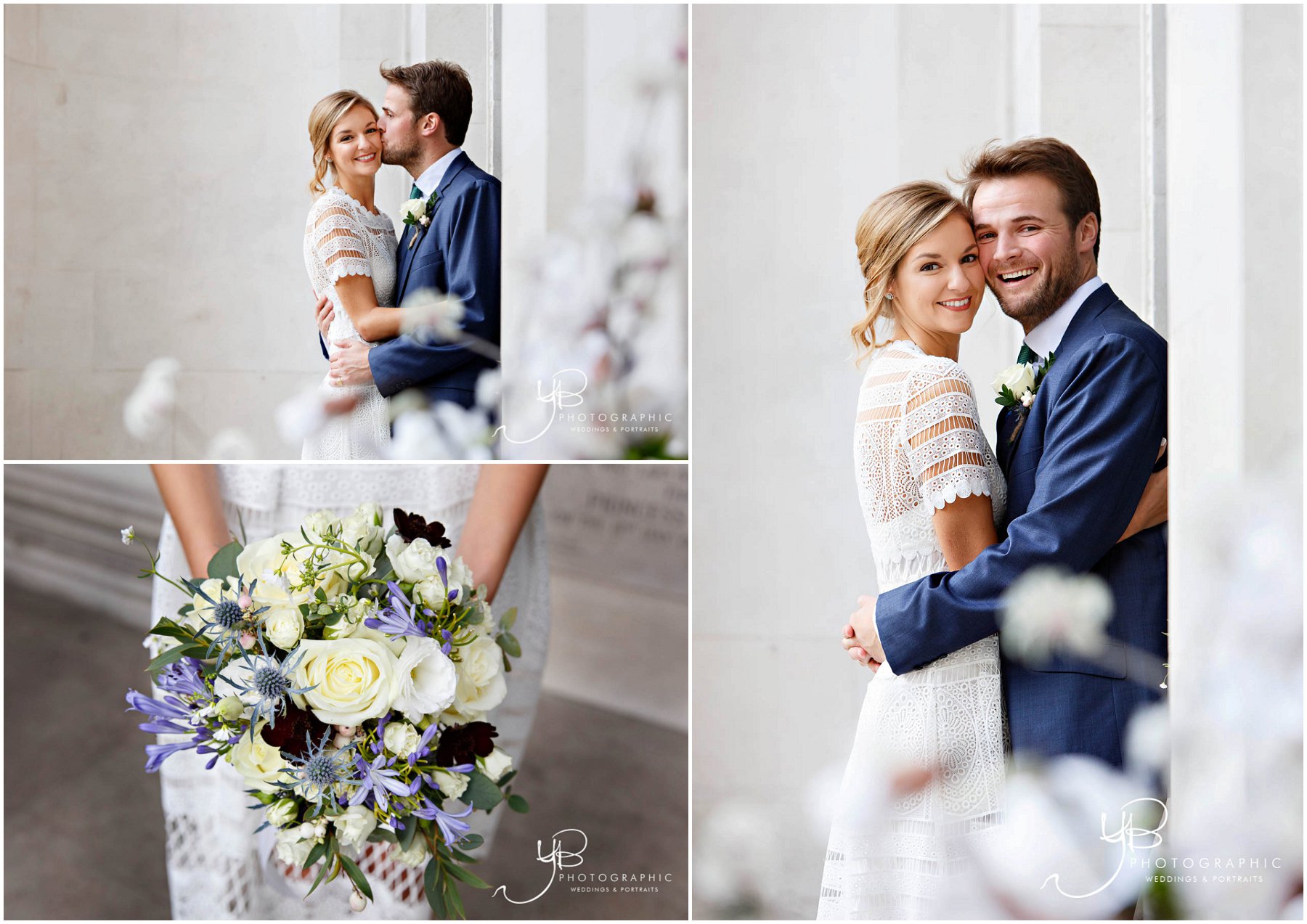 Bride and Groom Portraits at The Old Marylebone Town Hall by YBPHOTOGRAPHIC