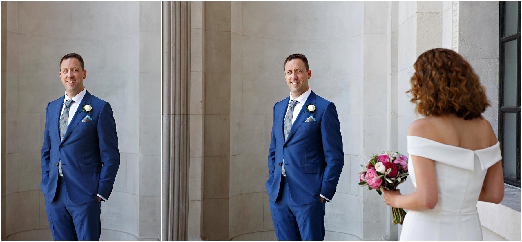 Timeless and elegant groom portrait at The Old Marylebone Town Hall by YBPHOTOGRAPHIC