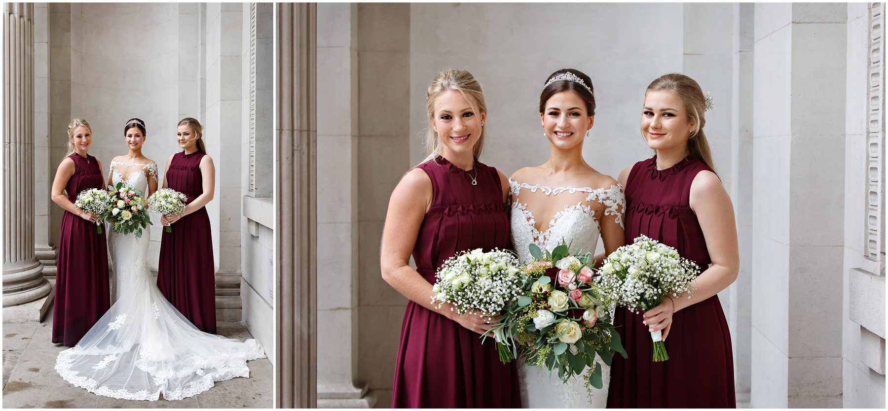The beautiful bride poses for portraits with her bridesmaids by YBPHOTOGRAPHIC